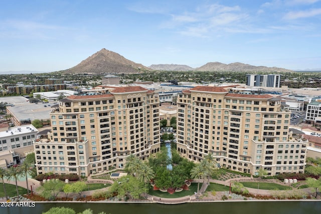 exterior space featuring a mountain view