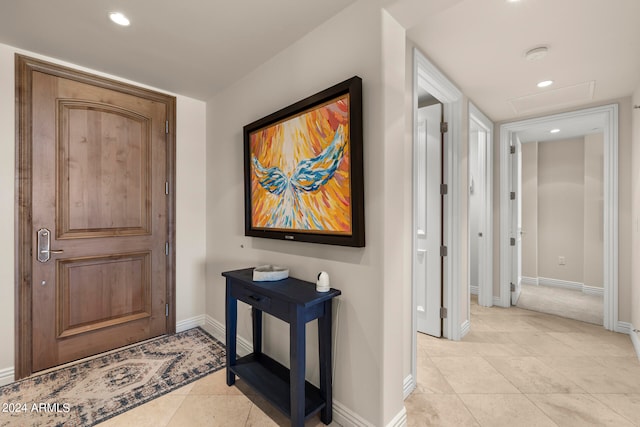 view of tiled foyer