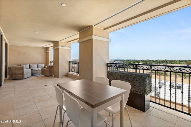 balcony featuring outdoor lounge area