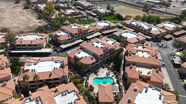 drone / aerial view with a residential view