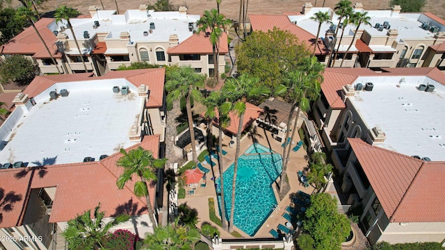 bird's eye view with a residential view