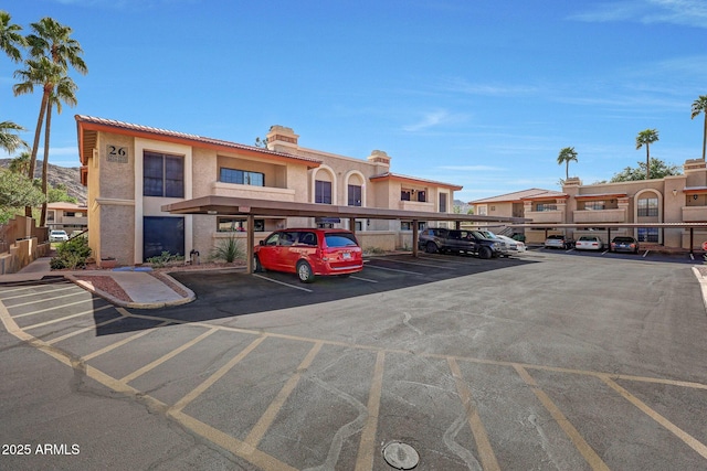 view of covered parking lot