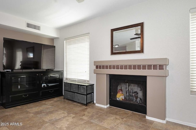 1640 W Gail Dr, Chandler, AZ 85224 - living area with a fireplace and baseboards