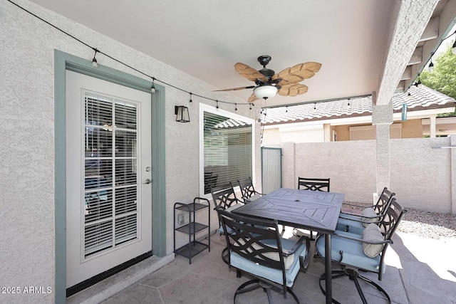 1640 W Gail Dr, Chandler, AZ 85224 - view of patio with outdoor dining space and a ceiling fan