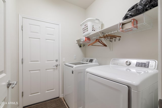 washroom with washer and dryer