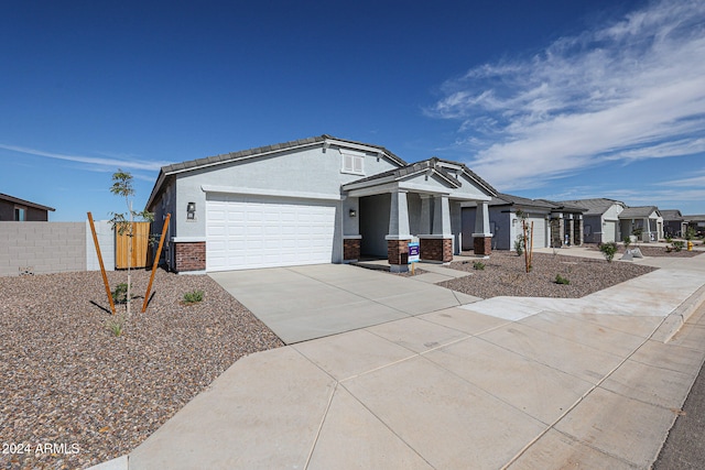 view of front of property featuring a garage