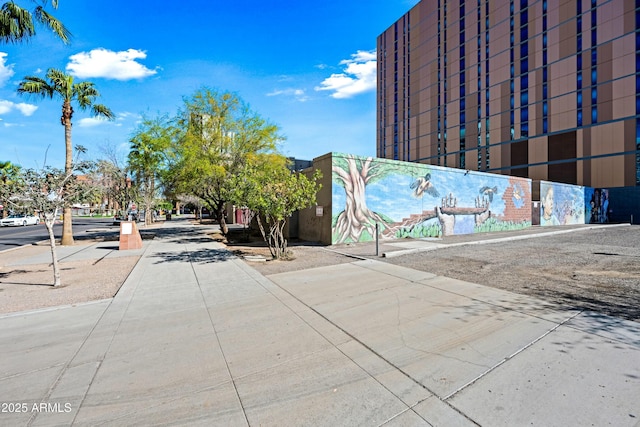 view of road with sidewalks