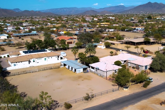 drone / aerial view with a mountain view