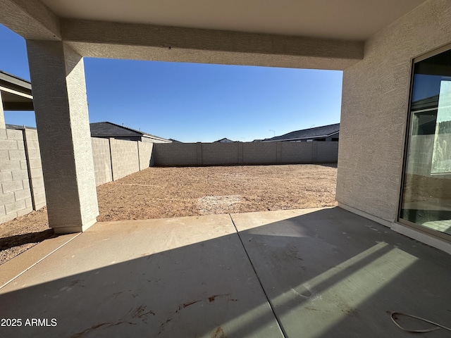 view of patio featuring a fenced backyard