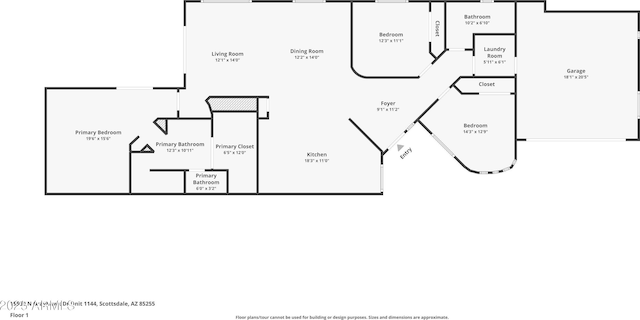 19550 N Grayhawk Dr Unit 1144, Scottsdale, AZ 85255 - view of floor plan / room layout
