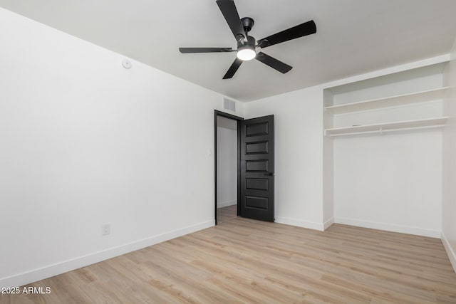 3802 N 48th Dr, Phoenix, AZ 85031 - unfurnished bedroom with visible vents, a closet, wood finished floors, baseboards, and ceiling fan