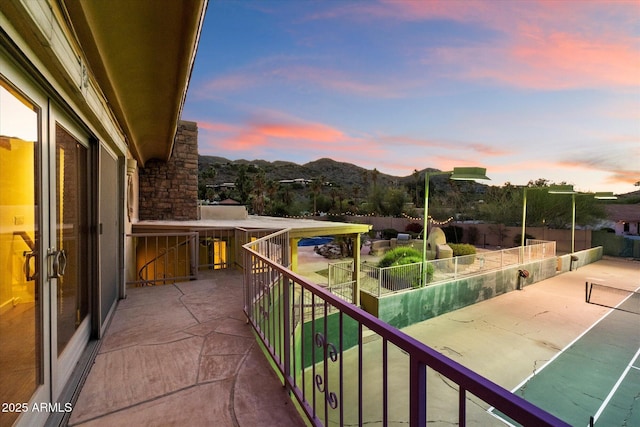 balcony with a mountain view