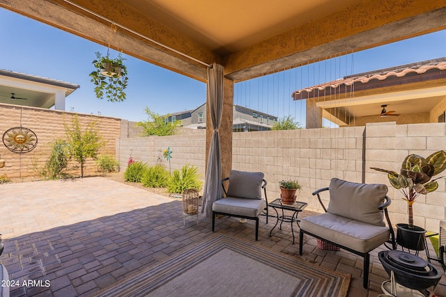 view of patio with a fenced backyard