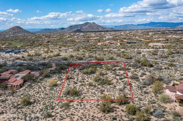 8627 E Whisper Rock Trl Unit 120, Scottsdale, AZ 85266 - drone / aerial view with a mountain view