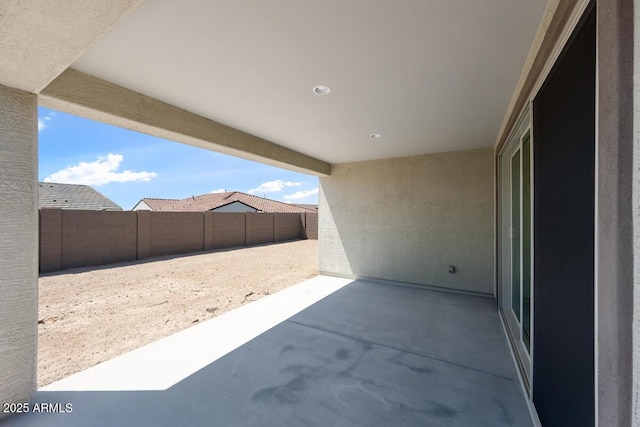 view of patio with a fenced backyard
