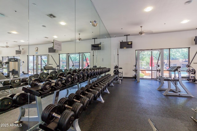20100 N 78th Pl Unit 2114, Scottsdale, AZ 85255 - gym featuring plenty of natural light and recessed lighting