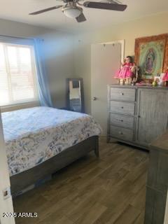 3431 W Campbell Ave, Phoenix, AZ 85017 - bedroom featuring ceiling fan and wood finished floors