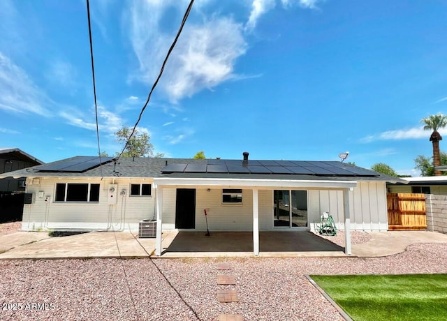 back of house featuring a patio area and central AC