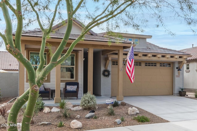 view of front of house featuring a garage