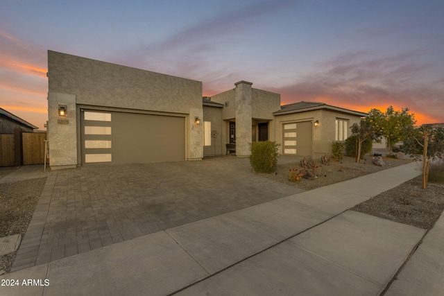 view of front of property featuring a garage