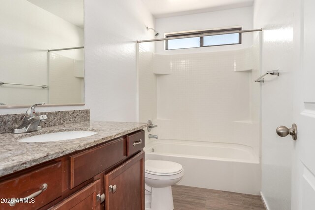 31515 W Buchanan St, Buckeye, AZ 85326 - bathroom with washtub / shower combination, vanity, and wood finished floors