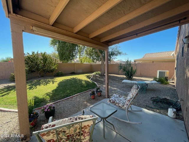 view of patio featuring central AC