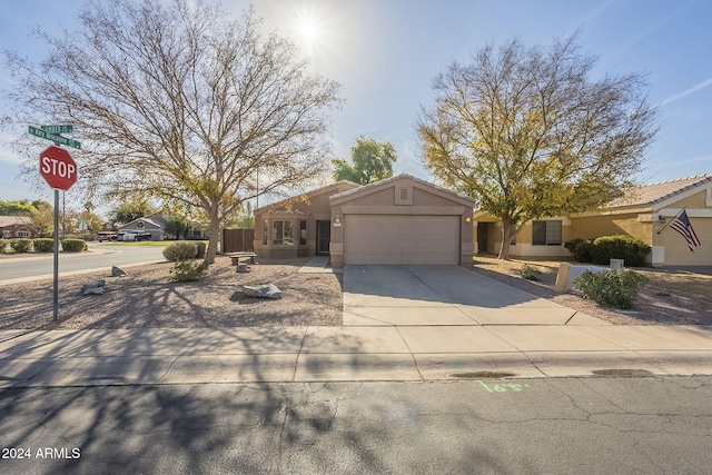 view of front of house with a garage