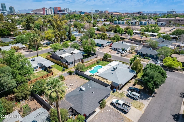 drone / aerial view featuring a view of city