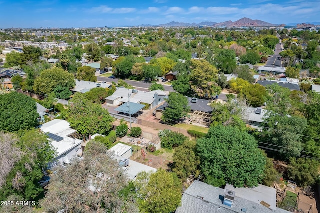 bird's eye view with a mountain view and a residential view