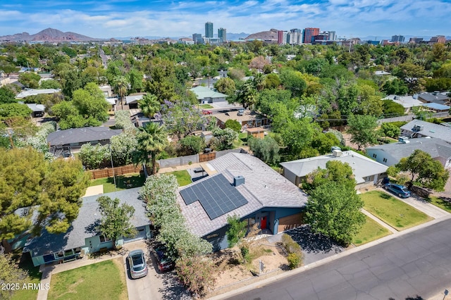 aerial view with a city view and a residential view