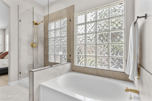 512 W Encinas St, Gilbert, AZ 85233 - full bathroom featuring a garden tub, a shower stall, and connected bathroom