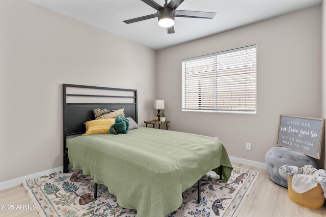 512 W Encinas St, Gilbert, AZ 85233 - bedroom with wood finished floors, baseboards, and ceiling fan