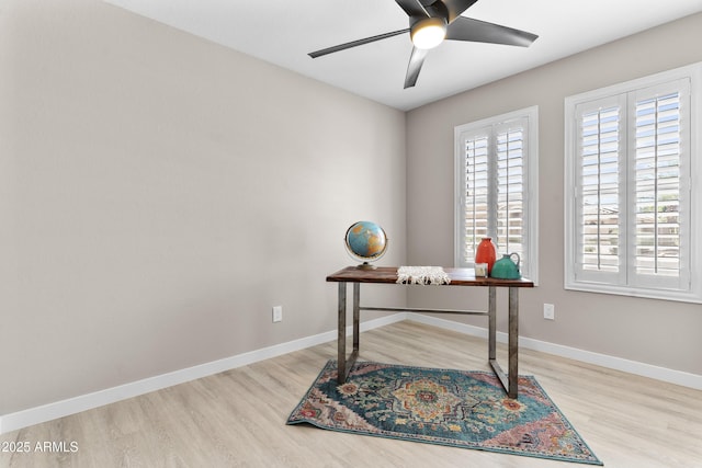 512 W Encinas St, Gilbert, AZ 85233 - office featuring wood finished floors, a ceiling fan, and baseboards