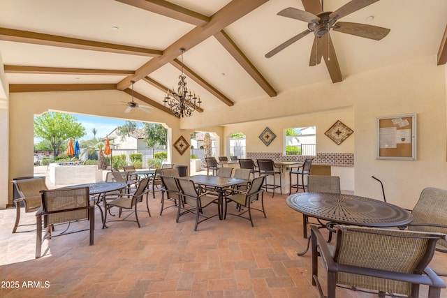 14200 W Village Pkwy Unit 2128, Litchfield Park, AZ 85340 - view of patio / terrace featuring outdoor dining space and a ceiling fan