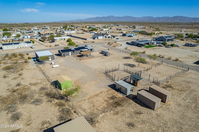 drone / aerial view featuring a mountain view