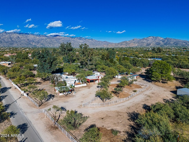 aerial view with a mountain view