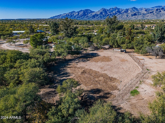 drone / aerial view with a mountain view