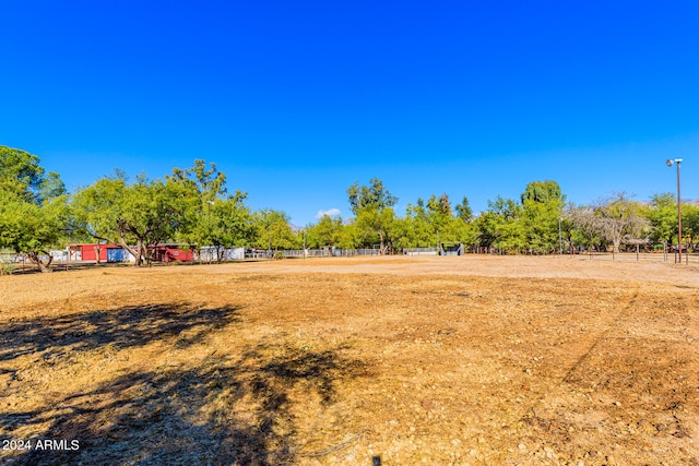 view of yard with a rural view