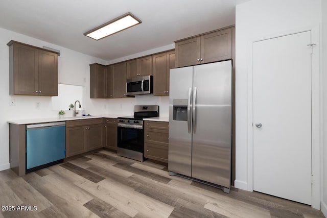 7801 N 44th Dr Unit 1003, Glendale, AZ 85301 - kitchen with stainless steel appliances, light wood-style flooring, a sink, and light countertops