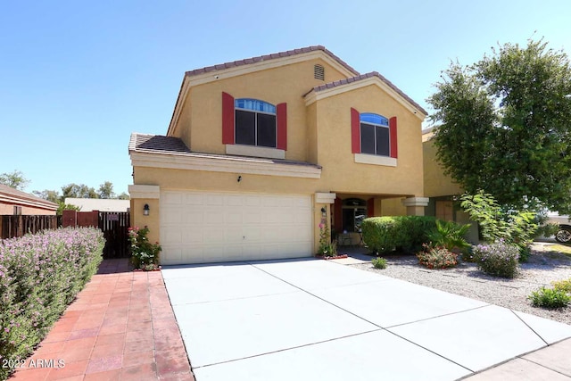 view of front of home with a garage