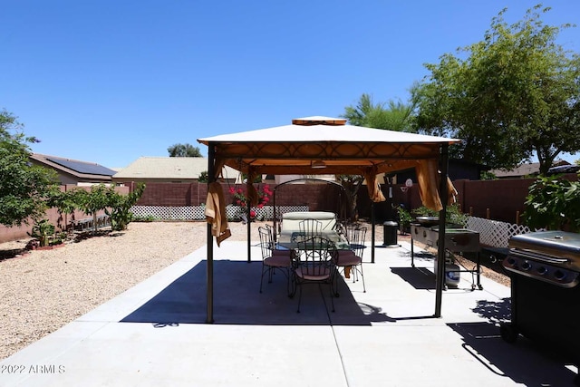 view of patio / terrace with a gazebo