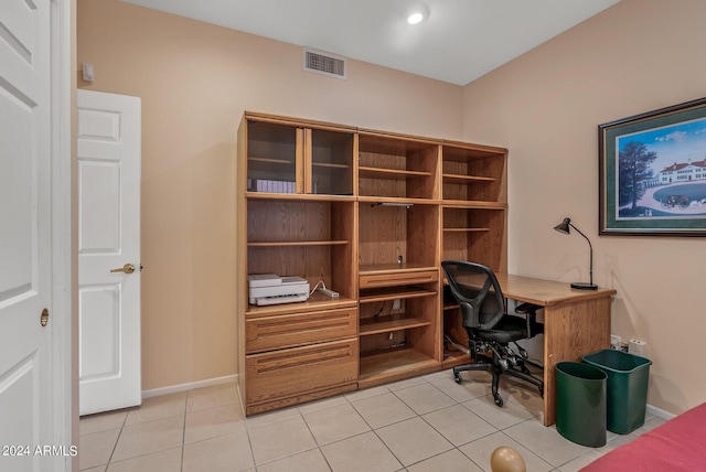 office space featuring light tile patterned flooring