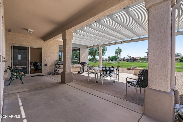 view of patio / terrace featuring a pergola