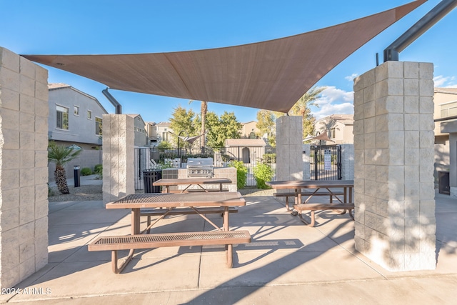 view of patio with grilling area