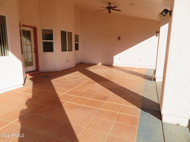 view of patio / terrace featuring ceiling fan