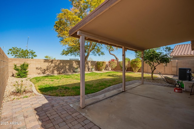 view of patio / terrace featuring central AC unit