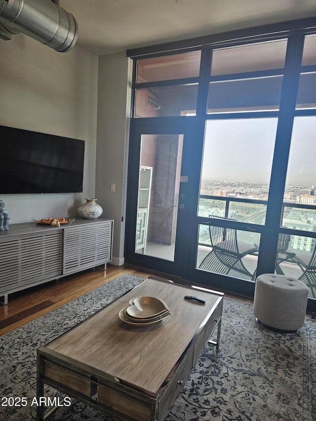 living room featuring hardwood / wood-style floors