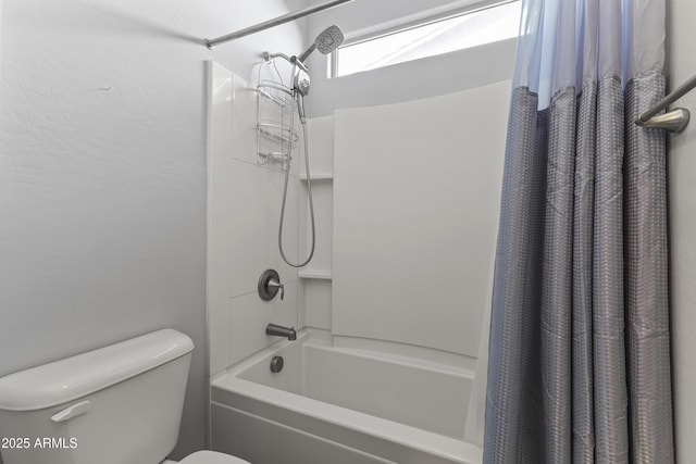 18865 W Mescal St, Surprise, AZ 85388 - bathroom featuring shower / bathtub combination with curtain and toilet