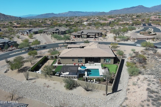 drone / aerial view with a mountain view