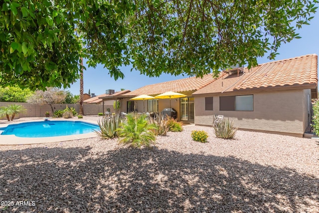6017 E Kathleen Rd, Scottsdale, AZ 85254 - view of swimming pool with a fenced backyard, a diving board, and grilling area